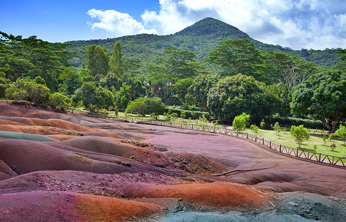 The seven-coloured earth in Chamarel, Mauritius
